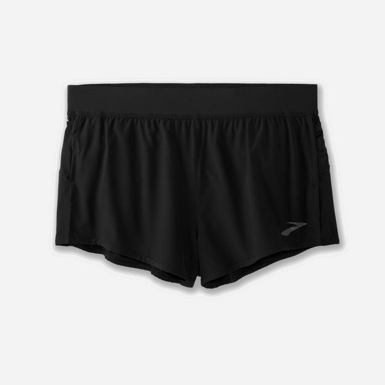 Brooks Sherpa 3 Split NZ - Men's Running Shorts - Black (60398-AHYD)